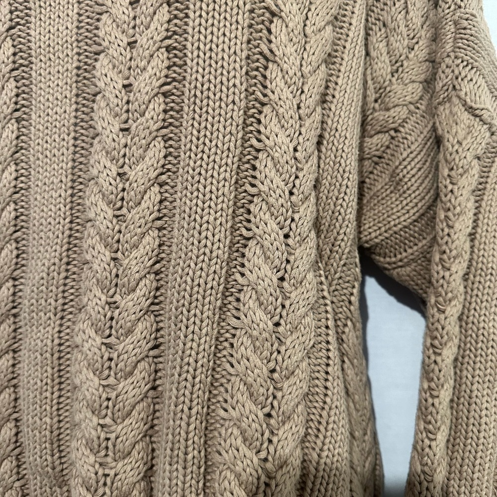 Hayden Dark Beige Chunky Knit Lightweight Sweater - Picture 2 of 5